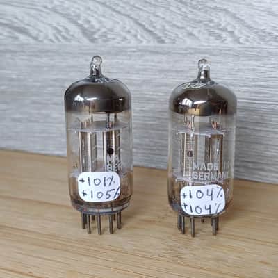 Superb ultra rare SIEMENS 12AU7 ecc82 SILVER PLATE matched pair very strong, fully tested Superb sounding tubes ! image 2