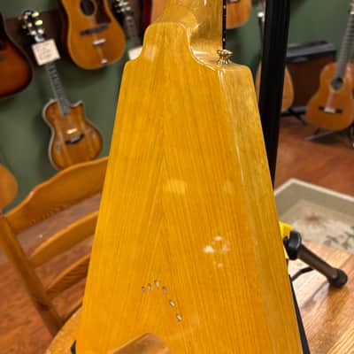 2022 Gibson Custom Shop '58 Korina Flying V Reissue Natural with Black Pickguard image 16