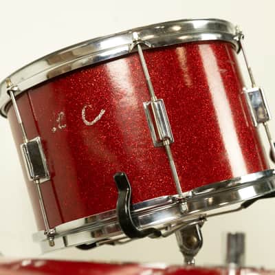 Vintage Kent Red Sparkle 14x22 9x13 and 13x14 Drum Set image 13