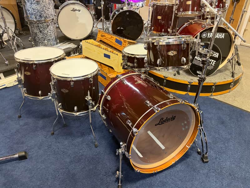 Ludwig Epic X Over 5 piece/hardware 2013 - Cherry see thru lacquer image 1