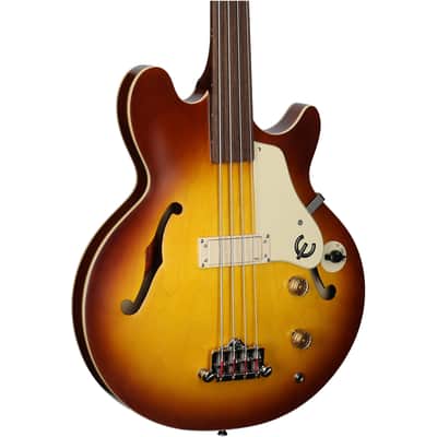 Epiphone Jack Casady Fretless Electric Bass (with Gig Bag), Royal Tan image 8