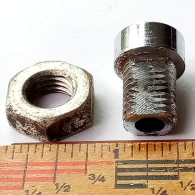 Sonor Teardrop Muffler Shell-Mount Squared-Off Bracket+Hex Nut Vintage60s German image 1
