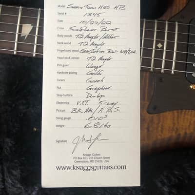 Knaggs Severn Semi Hollow HSS T2 2022 - Semi-gloss Sunflower Burst image 10