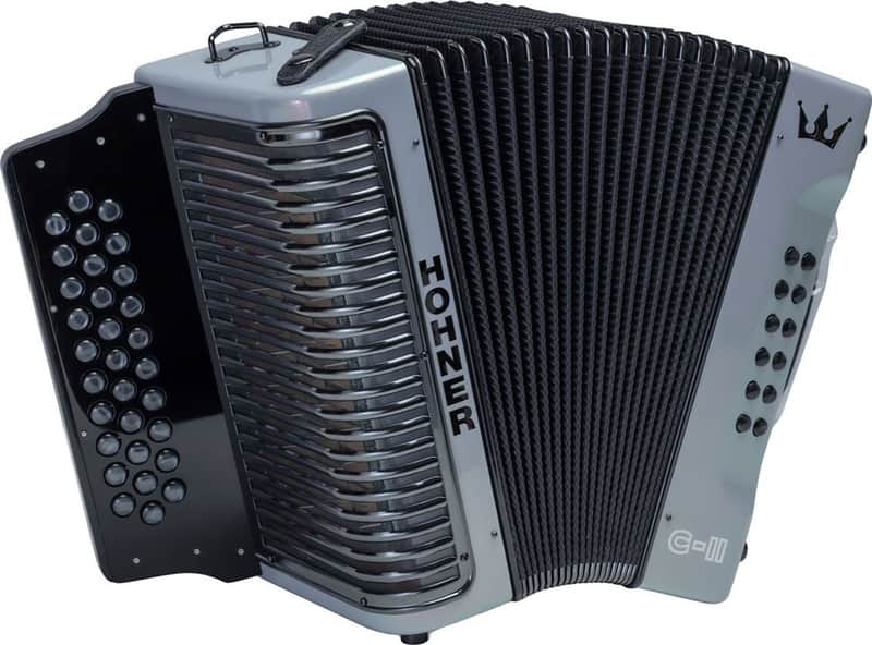 Hohner Corona C-II GCF Diatonic Button Accordion, Silver Rainbow image 1