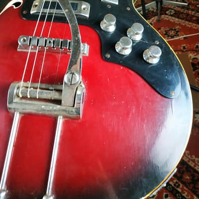 Jolana Spesial Tornado Vintage Electric Guitar Soviet USSR Tremolo bar 360 Strat Semi Hollow image 5