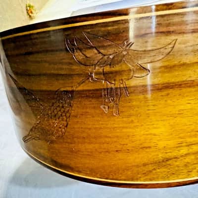 Acoustic Baritone Guitar Handmade by Blueberry, 6 String wood Hummingbird Guitar, Custom Handcrafted Wooden Guitar, Baritone, Steel Strings image 11