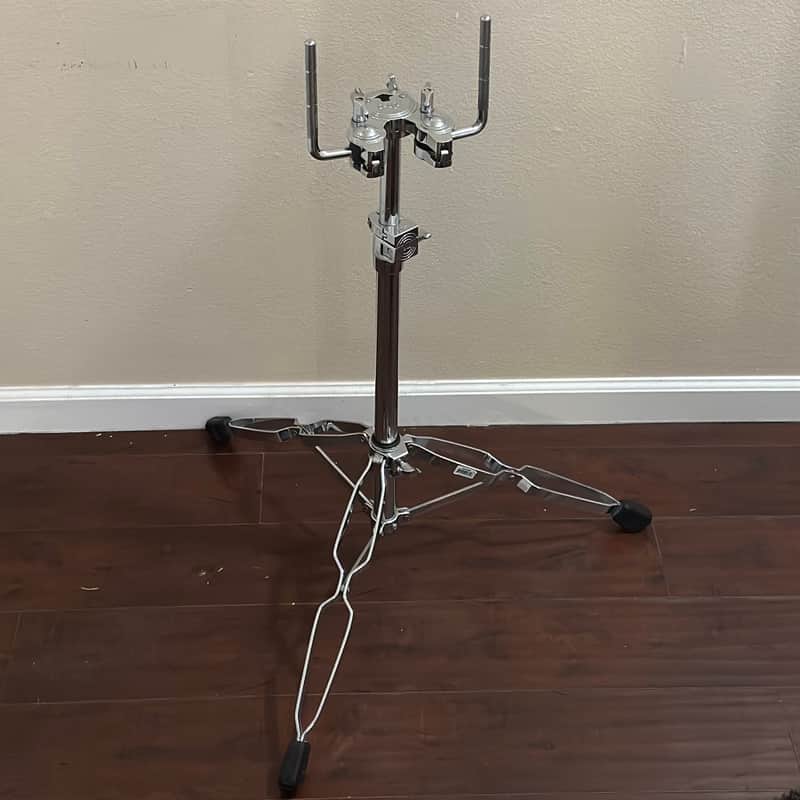 DW DWCP9900 9000 Series Heavy Duty Double-Braced Dual Tom Stand 2010s - Chrome image 1