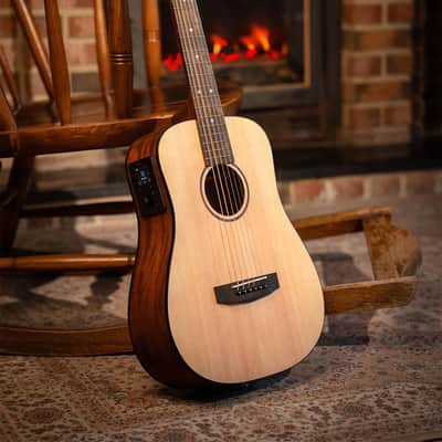 Cort EARTHGO-OP Earth Series Go Hyvibe Solid Sitka Spruce Top Mahognay Neck 6-String Travel Acoustic-Electric Guitar w/Gig Bag image 16