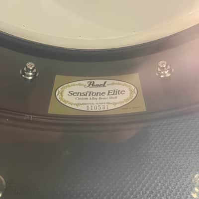 Pearl STE1465BR SensiTone Elite 14x6.5" Brass Snare Drum 2010s - Black Nickel Over Brass image 6