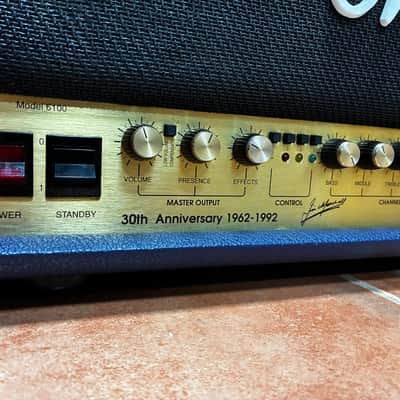 Marshall 6100 Anniversary Edition Head – 30th Anniversary (1962–1992) – Rare Blue Tolex + Original Footswitch image 4