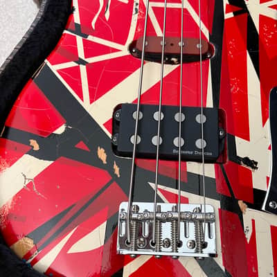 Custom made Frankenbass Wolfgang Van Halen Frankenstein Bass Musikraft Neck Frankenstrat - Red/White/Black image 13