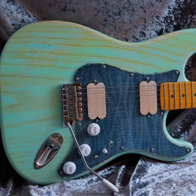 GB Liuteria Traditional Strato denim sky blue relic image 11