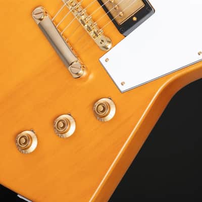 Epiphone 1958 Korina Explorer, White Pickguard in Aged Natural with Case image 7