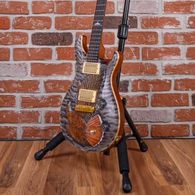 PRS Private Stock#6702 Custom 22 Quilted Maple Top with Floyd Sholz Hand Carved “Red Tail Hawk” in Satin Purple Mist 2018 w/OHSC image 5