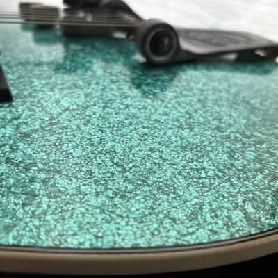 Masterbuilt Gretsch USA Custom Shop GONZALO MADRIGAL  G6129 CS 1957 Jet Turquoise Sparkle Heavy Relic image 12