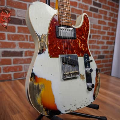 Fender Custom Shop 2020 Winter NAMM Ltd 60 Telecaster Custom Aged Olympic White Over 3-Color Sunburst Heavy Relic 2020 w/OHSC image 13