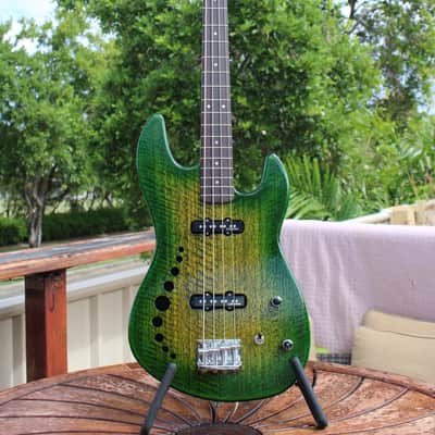 Orzani Semi Hollow Jazz Bass 2024 - Two Pack Clear Grained Finish image 9