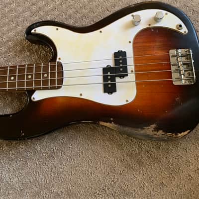 Electric Bass Guitar Custom Precision Maple neck Poplar body  2021 Tobacco sunburst 6.5 pounds image 15