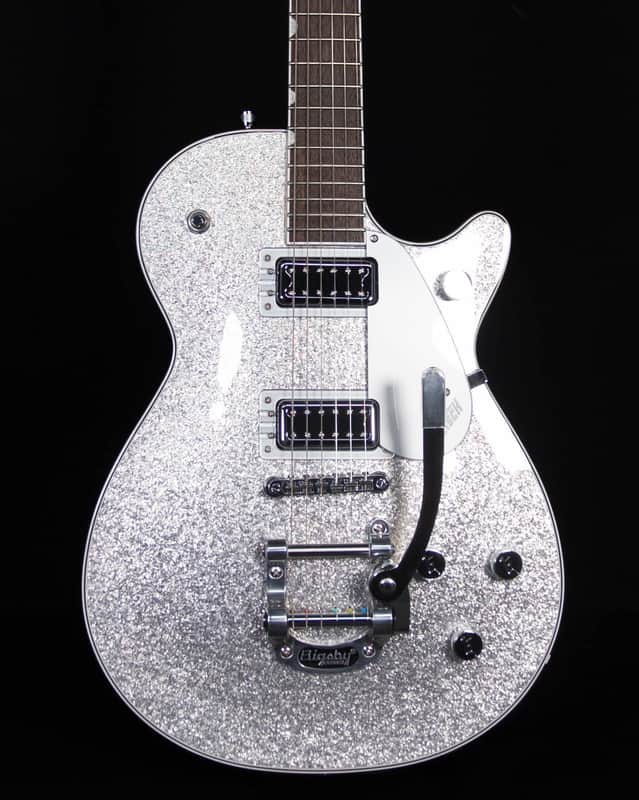 Gretsch G5230T Electromatic Sparkle Jet FT Single-Cut with Bigsby, Laurel FB, Silver Sparkle image 1