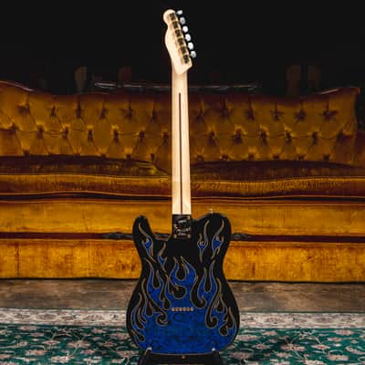 2022 Fender James Burton Telecaster Electric Guitar, Blue Paisley Flames w/OHSC - Used image 7
