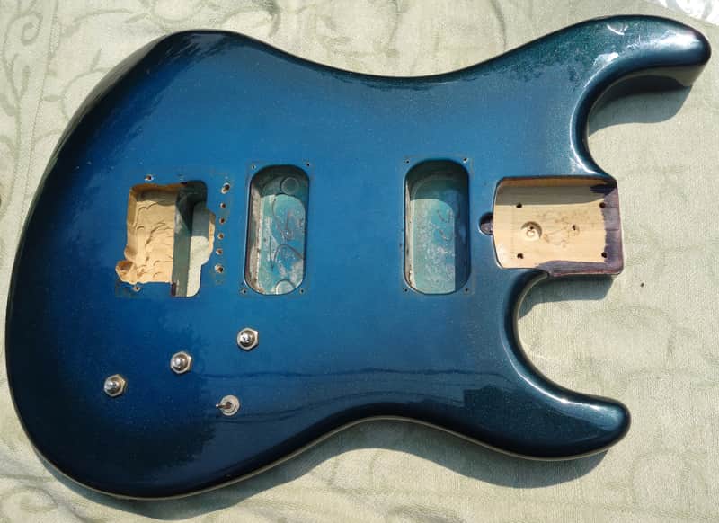 Vintage 1982 Kramer Pacer USA Blue Sparkle Burst Semi-Loaded Body- routed image 1