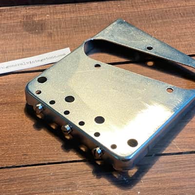 Fender  The Blackguard Telecaster Bridge plates with General Vintage Old Brass saddles slotted inton image 7