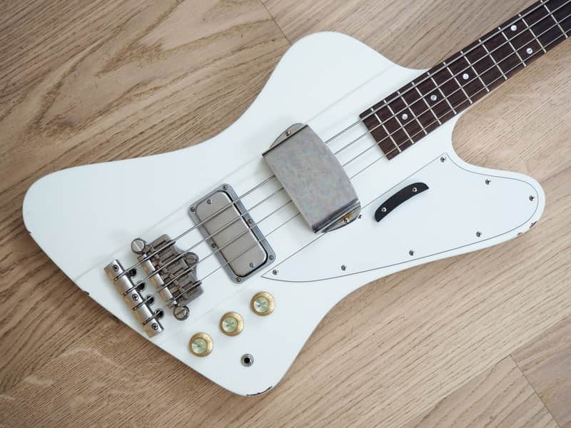 2011 Burny Thunderbird IV Electric Bass Guitar Polaris White w/ Upgrades image 1