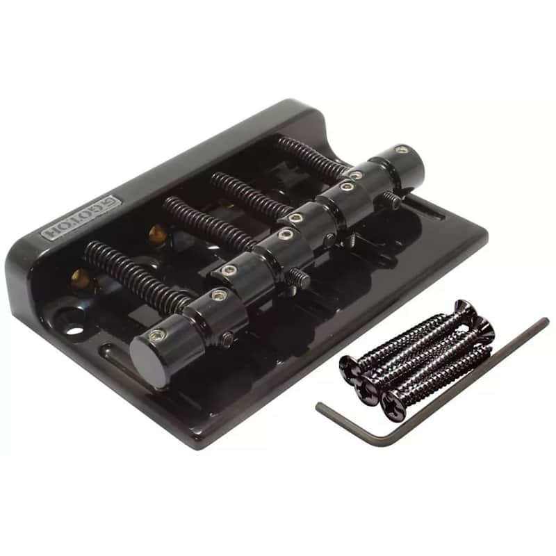GOTOH 201B-4 4-String Bass Bridge - Black image 1