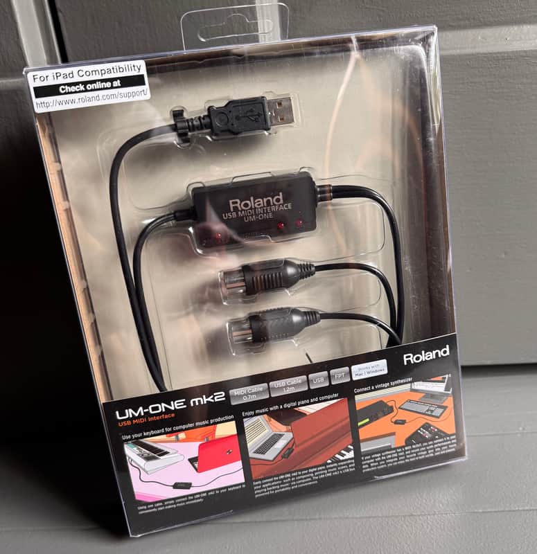 Roland UM-ONE mk2 USB MIDI Interface 2010s - Black image 1