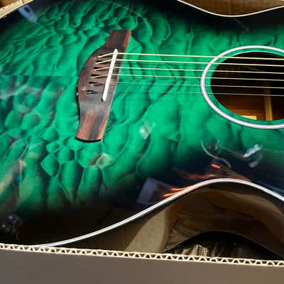 Ibanez AEWC16QA 6-String Acoustic-Electric Guitar - Transparent Emerald Burst image 2