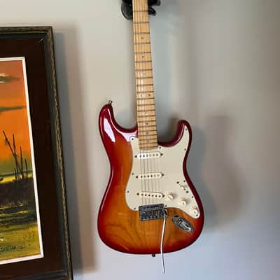 2002 Fender American Deluxe Stratocaster with Maple Fretboard 2002 - 2003 - Aged Cherry Burst image 1