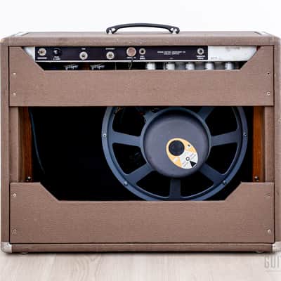 Immagine 1962 Fender Vibrasonic Brown Panel Vintage Tube Amp 1x15 JBL D130F w/ Ftsw & Victoria Cover, Rare Export Model - 8