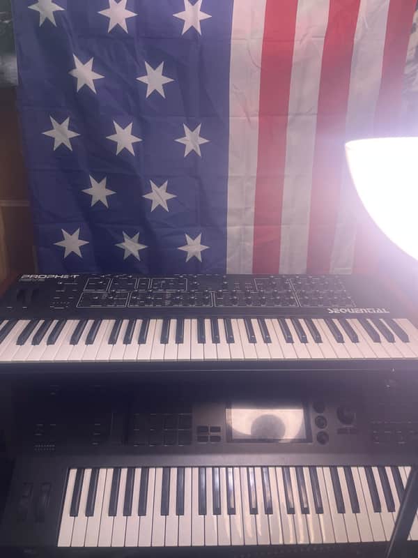 Sequential Prophet Rev2 61-Key 16-Voice Polyphonic Synthesizer 2018 - Present - Black with Wood Sides image 1