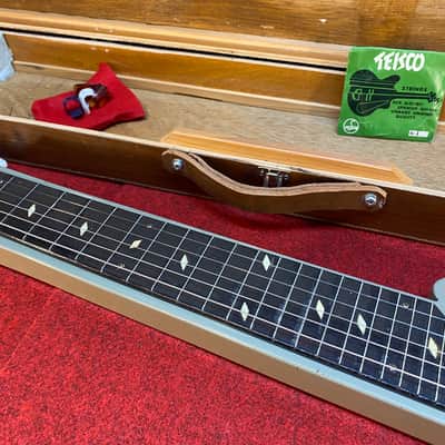 Vintage Teisco model 7 lap steel guitar set with homemade case image 21