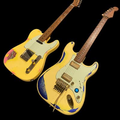 Billy Handy Junior’s Gas Station “RattleStrat” Relics - Olympic White Paisley Finish - w/ HSC - Partscaster Relic - S and T Style Set image 4