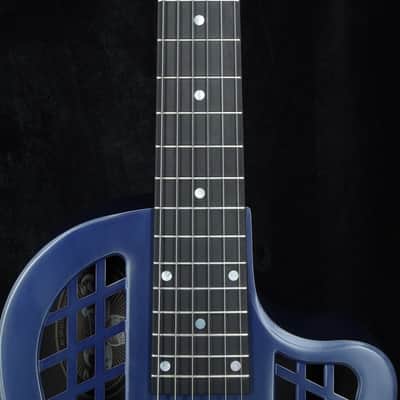 Preowned National ResoRocket Steel Satin Navy Blue w/ Lollar P90 image 6