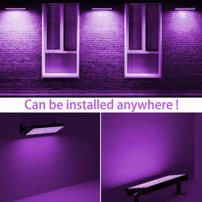 2-Pack 120W Led Black Light Outdoor, Led Blacklight With Plug, Ip66 Waterproof Black Floodlight For Halloween Decor, Glow Party, Stage Lighting, Fluorescent Poster, Etc. image 5