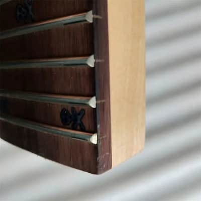 Left Handed Glossy Black Guitar Maple Wood Neck, 24 Frets Rosewood Fingerboard, Skullhead Inlay Stickers image 6