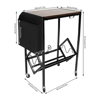 2-Tier Mobile Record & Media Storage Cart | Rolling Vinyl Rack for Music Rooms, Listening Spaces & Home Studios image 4