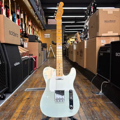 Fender Custom Shop 1955 Telecaster Journeyman Relic Electric Guitar Super Aged Sonic Blue w/Tweed Case image 4