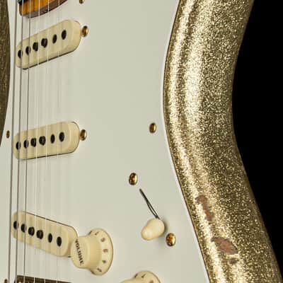 Fender Custom Shop Limited Edition 1957 Stratocaster Relic/Closet Classic Hardware - Gold Sparkle #81652 image 11