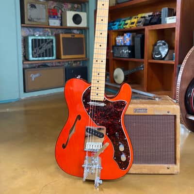 2001 Fender American ’90s Telecaster Thinline SOT Sunset Orange Transparent w/ Hipshot B/G Bender & Drop-D + G&G Case image 2