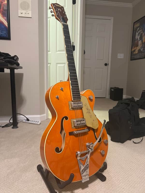 Gretsch G6120T-59 Vintage Select '59 Chet Atkins Hollow Body with Bigsby, TV Jones Pickups and Lacquer Orange Finish image 1