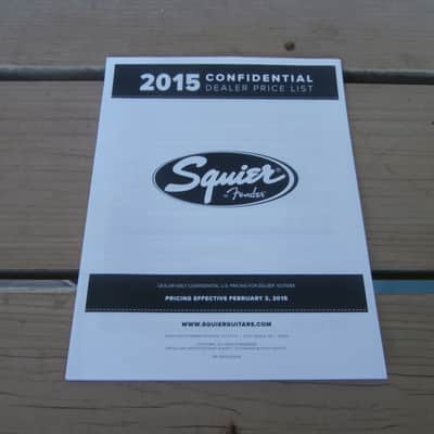 2015 Squier by Fender Confidential Dealer 8 Page Price List! Case Candy, Original Paperwork! image 1