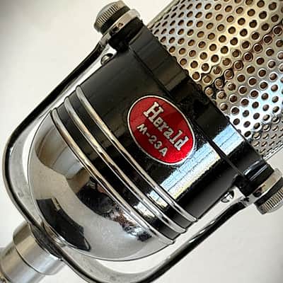 Rare 1960's Herald Dynamic Pill Microphone, upgraded audio, w/box, stand, Calrad image 3