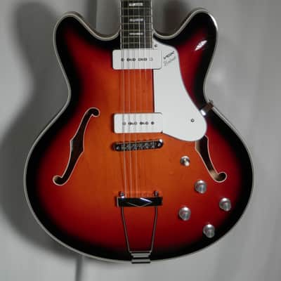 Vox Bobcat V90-SB Sunburst Semi-Hollow Electric with hard case Open box image 2