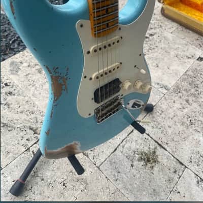 2022 Fender Custom Shop 1957 Stratocaster Heavy Relic Daphne Blue image 8