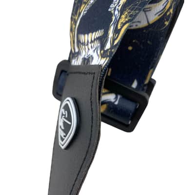 Skull Embroidered Guitar Strap - Adjustable Gothic Rock Style for Electric & Acoustic image 6