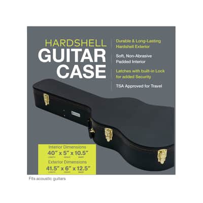 Knox Gear KN-GC02 40-Inch Hard Shell Acoustic Concert Guitar Case image 13
