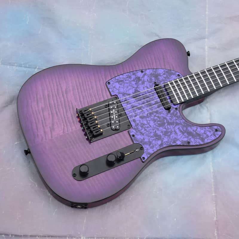 Custom Pre-order! Telecaster HH Purple Black 4-Way Coil Split Seymour Duncan Little 59 Top Load image 1